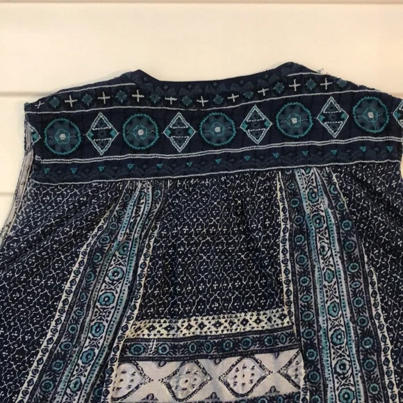 Lucky Brand bohemian floral print tank top with embroidery accent - Picture 11 of 13